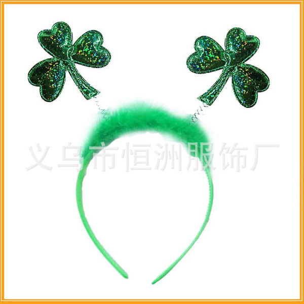 3-delad set av St. Patricks Day European och American Festival Parade Characters Dress Up Irish Festival Headband (shamrock Shiny Face),wz-276 (FMY)
