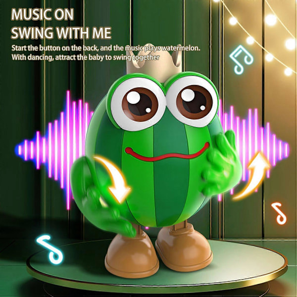 Elektrisk Dansende Vannmelon Robot Leke med Musikk LED Lys Interaktiv Gående Prins for Barn (FMY)