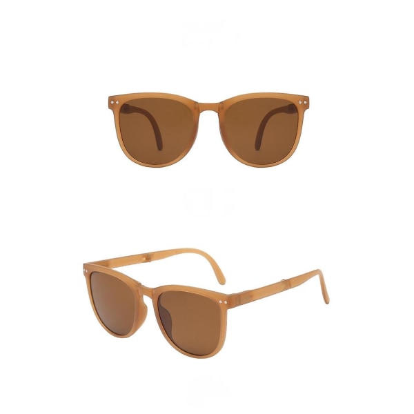 Solbriller Klassisk sammenleggbar stil Retro solskjermer Øyebriller Uv400 Beskyttelse Unisex For menn Kvinner Golf Sykling Sport Fiske Travelbrown (FMY)