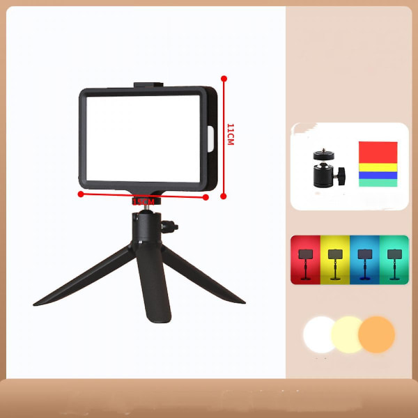 Bærbart fotograferingsbelysningssæt Dæmpbart LED-videolys og farvefiltre til bordplade/lavvinkel fotovideostudieoptagelse (FMY)