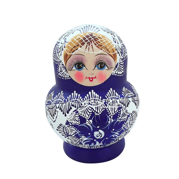 5/7/10 stk./sæt Smukke Matryoshka Trædukker Nesting Babushka Russisk Håndmaling Til Børn Julelegetøj Gaver Dukker Til Børn  (FMY) D 10PCS