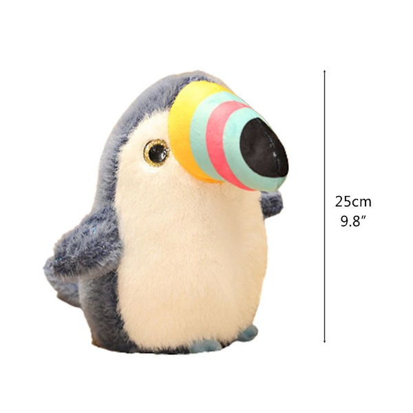 Sarjakuva Simulaatio Toucan Täytetty Söpö Pehmolelu Heittotyyny Koristeltu Lasten Syntymäpäivälahjat  (FMY) Grey