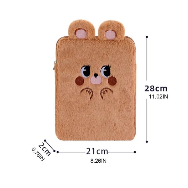 Cartoon Bear Liner Bag Tablet Opbevaringspose Bæretaske med opbevaringslomme (FMY)