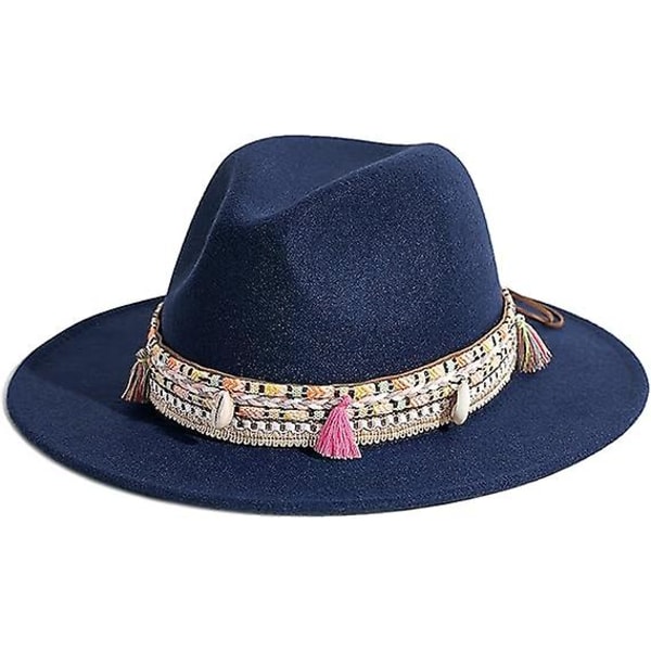 Naisten huopahattu Fedora-hattu leveäreunaiset Panama-hatut tupsulla (FMY)