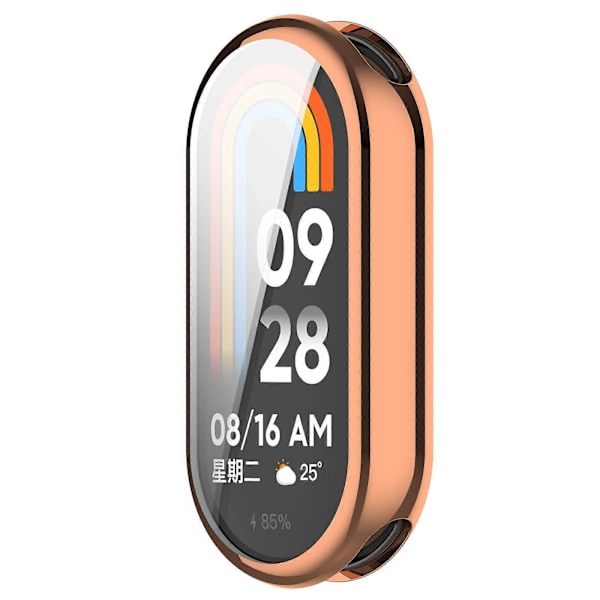 Xiaomi Smart Band 8/Mi Band 9/9 NFC -älykellon galvanoidulle täyssuojakuorelle TPU-kellokehyskotelo (FMY) Rose Gold