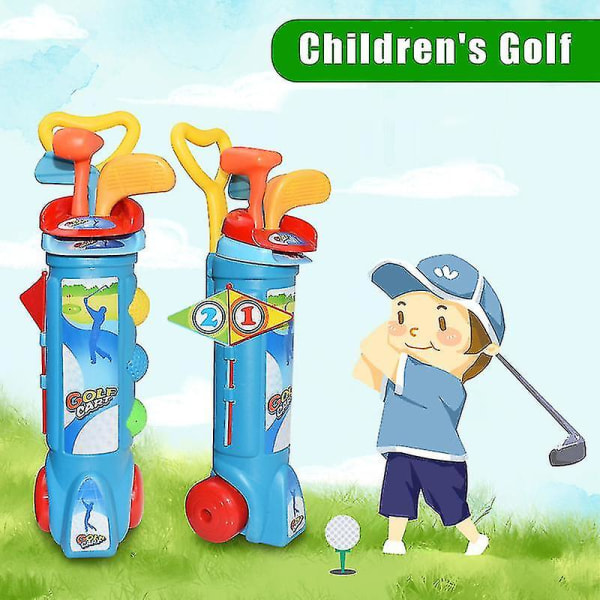 Barnens golfklubbsset - Färgglad minigolfleksak för lek utomhus och inomhus (FMY) Red