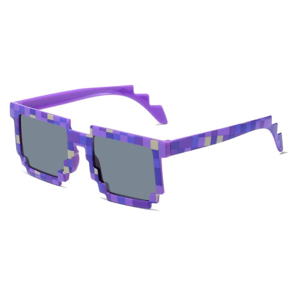 Minecraft Mosaikglasögon Roliga Pixel Solglasögon Glasögon Festfotorekvisita (FMY) Purple 1PC