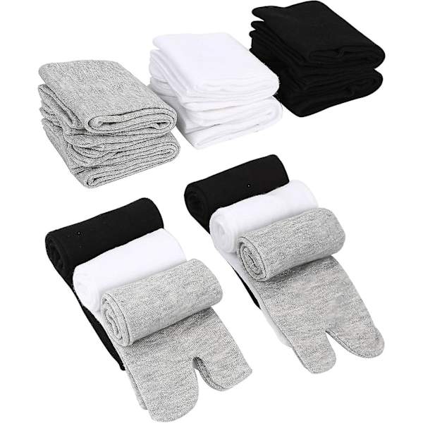6 Par Unisex Tabi Flip Flop Strumpor Geta Strumpor Bomullsdelade Tåstrumpor (FMY)