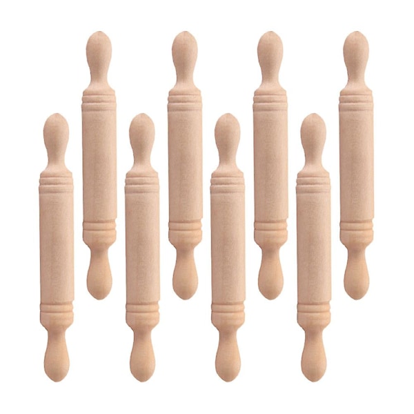 8 stk. Børns Legetøj i Bulk Små Dejruller Mini Rullepind Bulk Træ Mini Rullepind Mini Træ Rullepind Bage (FMY) 4.7X0.7X0.7CM