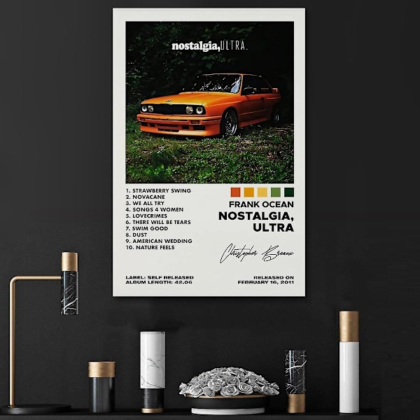 Nostalgia, Ultra Frank Ocean Album Cover Poster för Rum Estetisk Poster Dekorativ Måleri Canvas Väggkonst Vardagsrum Posters Sovrum Pa  (FMY) No Frame 20x30cm(8x12in)