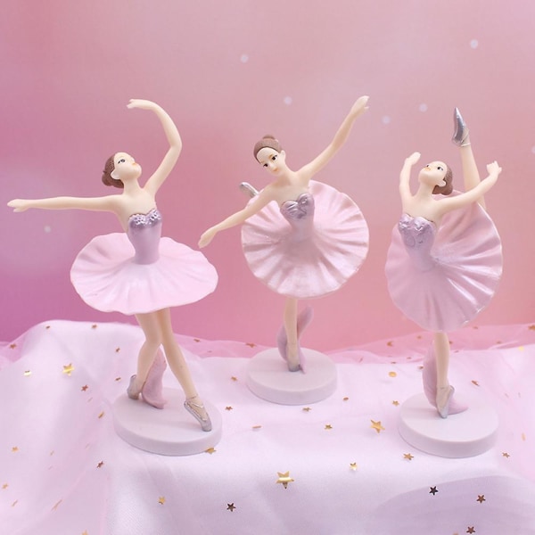 Balletjenter Figur Ballerina Bryllupsdag Bursdag Kake Topper Dukkehus Ornament  (FMY) White