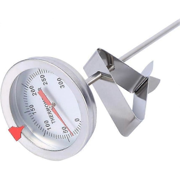 2024 Ny Matlagningstermometer, 30 cm Lång Matlagningsprobtermometer i Rostfritt Stål med Klämma för Mat Kött Hem (FMY)