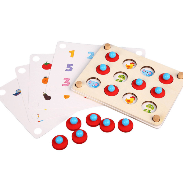 Hjärnträning för barn Barn Schackleksak Set Leksaker Bordsspel Simulerade söta djurpedagogiska leksaker i trä (FMY)