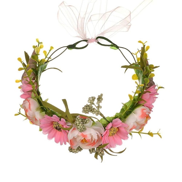 Bridesmaid Floral Garland Crown Wedding Bridal Rose Flower Wreath Beach Headdress Photo Props Headband,wz-1606  (FMY)