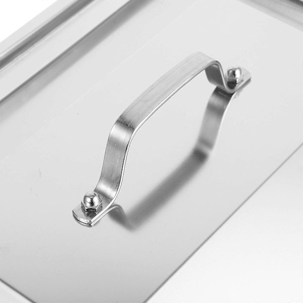 Ruostumattomasta teräksestä valmistettu grillattujen kalojen lautanen, suorakaiteen muotoinen syvä paistinpannu kannen kanssa (FMY) Silver 41.00X24.00X7.50CM