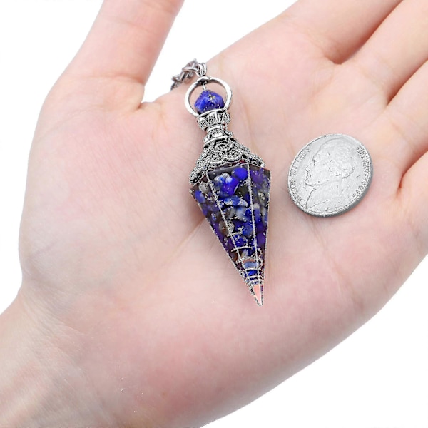 Chakra Kristallpendel Hexagon Reiki Healing Kristallspetsar Ädelsten Divinationspendel (FMY) Chakra