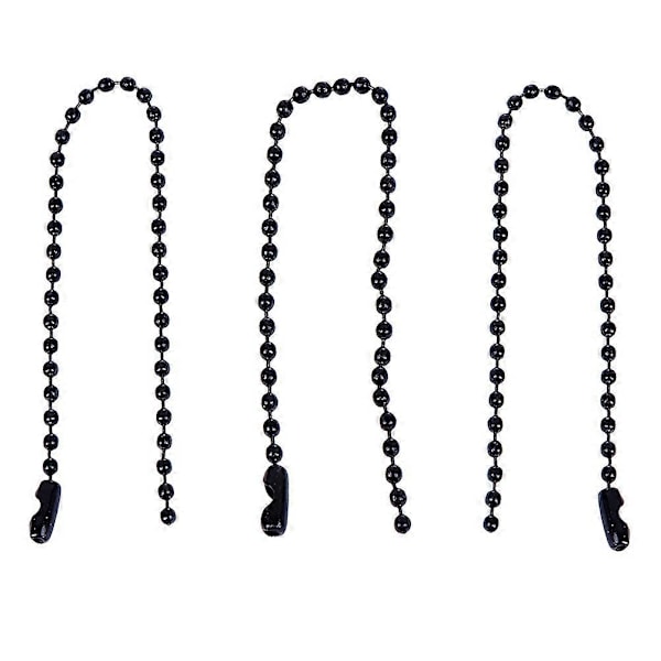 100 kpl Pyöreä Helmi Ketju Uunilakkaus Tag Ketju Rauta Ketju Pallo Ketju (FMY) Black 15X0.24CM