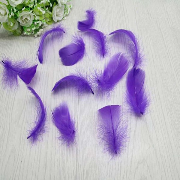 100 st DIY Craft Feather Bobo Feather Prydnader Ballong Tillbehör Lila  (FMY)