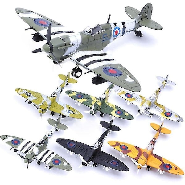 Spitfire Mörkgrön 4d DIY Fighter Montera Block Bygga Militärflygplan  (FMY)