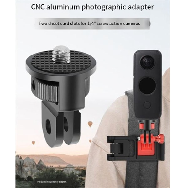 Til serietilbehør til sportskameraer Multifunktion 1/4 Adapter Interface 1/4 Adapter, rød Titanium (FMY)