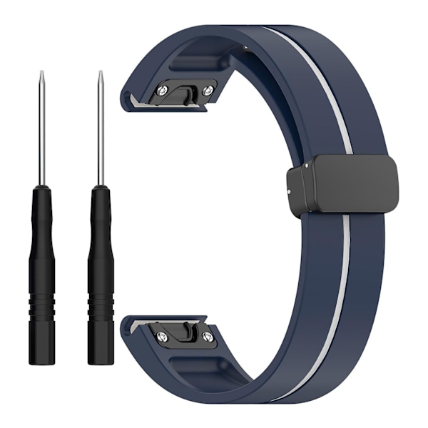 Urklokkebånd i svart spenne med dobbel farge for Garmin Tactix 7 Pro/Fenix 7X/6X/6X Pro/5X Plus 26 mm (FMY) Multicolor Style B Garmin Tactix 7 Pro