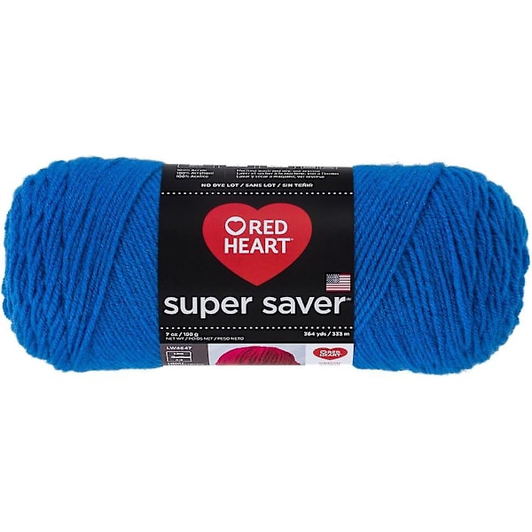 RED HEART E300.0886 Super Saver Yarn, Blue Blue  (FMY)