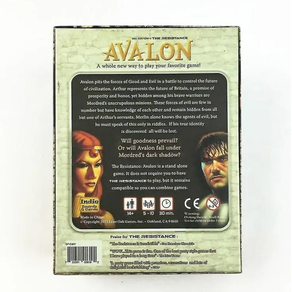 The Resistance Avalon-kortspill Indie-brettkort Sosialt fradrag Feststrategikort Spillbrettspill (FMY)