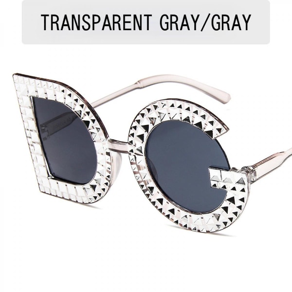 Europeisk og amerikansk trend Stort innfatning Letter Solbriller Retro diamantbelagte solbriller Kvinnelig plastinnfatning (FMY)