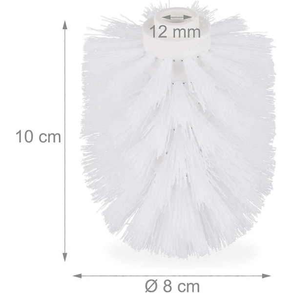 Ersättningsborsthuvuden för toalettborste, Set om 9, Förpackning med WC-borstar, 12 mm gänga, D: 7 cm, Vit (FMY)