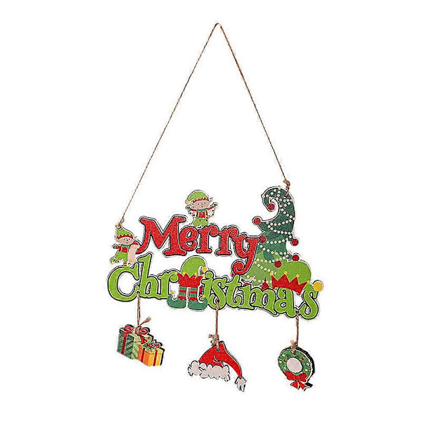 God Jul Trähängande Grinch Stjäl Julen Ornament Julgran Dörrdekoration Rolig Skylt Hempresent (FMY) C