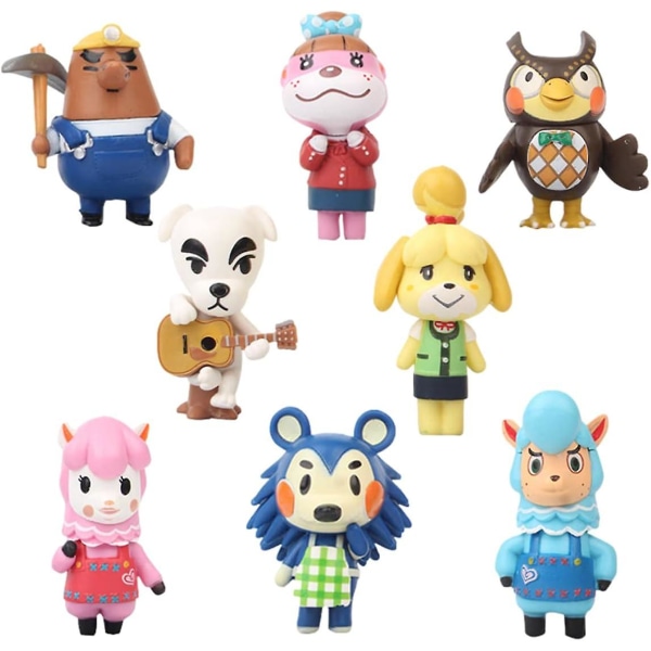 8 st Cake Toppers För Animal Crossing Barnens födelsedagsfest Tårtdekoration (FMY)