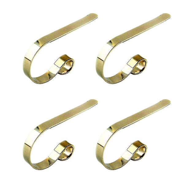 Julstrumpa Hängare Hållare Mantel Strumpor Krok Eldstad Klämma Dekoration (FMY) Gold 4pcs
