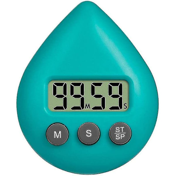 Digitalt brusebadsur med timer, vandtæt timer med alarm og sugekop (FMY) Blue