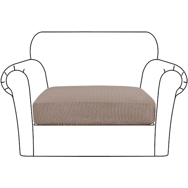 Højt strækbar sædehynde betræk sofa pude møbelbeskytter med elastisk bund til 1/2/3 sæder, taupe (FMY) 2 seater