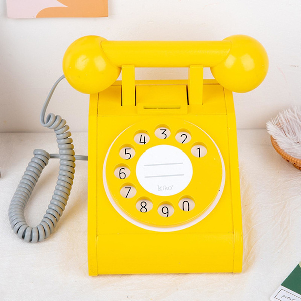 Retro-stil roterende telefonlegetøj til hånd-øje-koordination, slidstærkt, enkeltlinjet nødtelefon til skrivebord til børn KAESI  (FMY) Light Green
