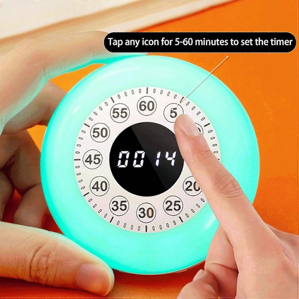 Visuel Timer med RGB Lys 60-Minutters Nedtællingstimer Genopladelig Berøringsstyring Pomodoro Timer til Børn Voksne Lydløs Køkken Timer til Hjem (FMY)