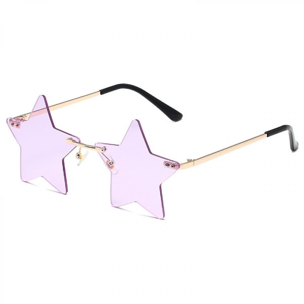 Star Rimless Solbriller Kvinner/menn Unike Pentagram Party Glasses Prom Streetwear (FMY)