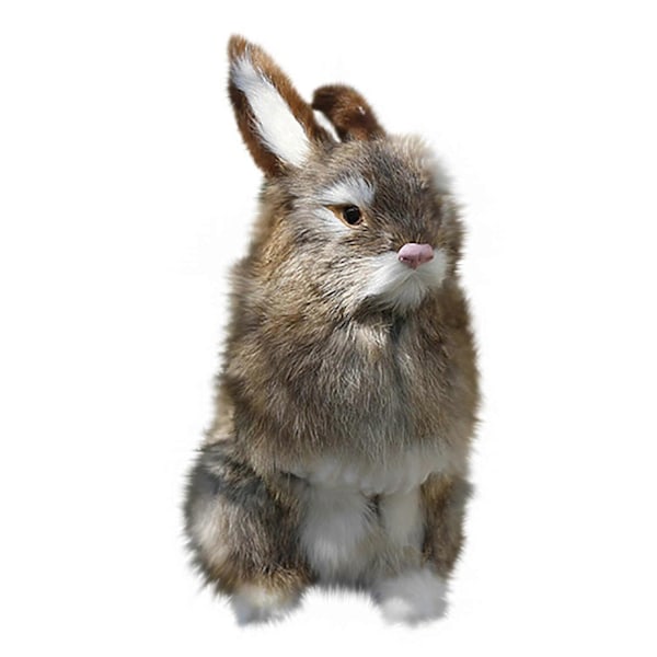 Fyldte Dyr Legetøj Påske Simulation Kanin Model Simulation RealRabbit Model Plys Legetøj Julegaver (FMY) Brown