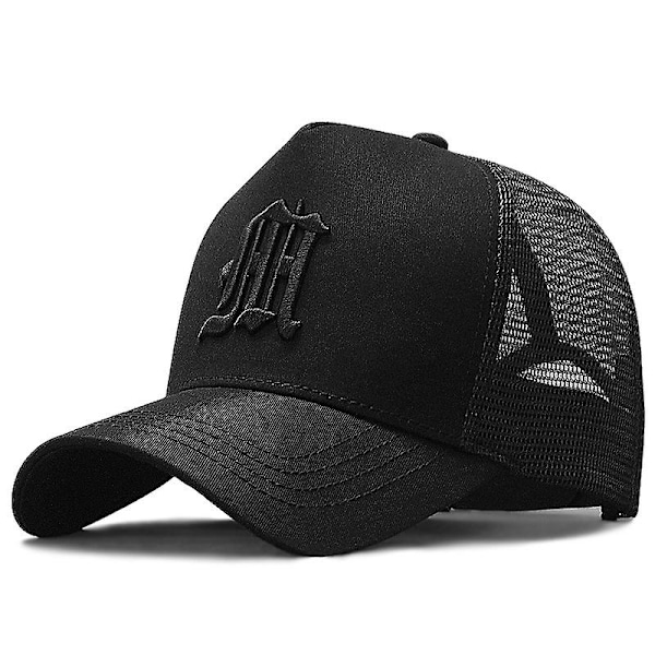 56-60CM 61-68cm Storhode Mann Plus Størrelse Baseball Cap Menn Sommer 100% Bomull Mesh Trucker Hat Mann 3d Broderi Snapback Hatter  (FMY) Black black 56-60cm