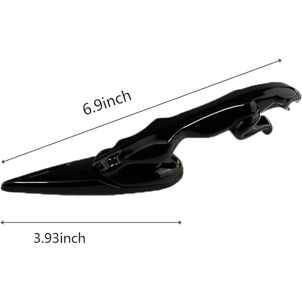 (Musta) Jaguar 3D-emblemi Auton Logo Etuosa Auton Huppu Koriste Auton Peite Kromi Kotka Tunnus XF XJ XE XK XKR XFL XJS E Auton Tarvikkeet (FMY)