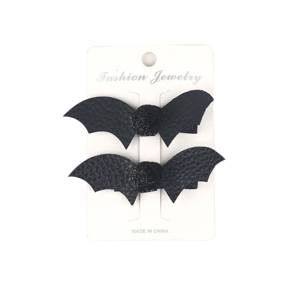 2kpl Halloween Bat Hiusrusetit Sarjakuva Wing Decor Barrettes Lasten Cosplay Puku Pu Nahkainen Hiusneula Koristelahja (FMY)