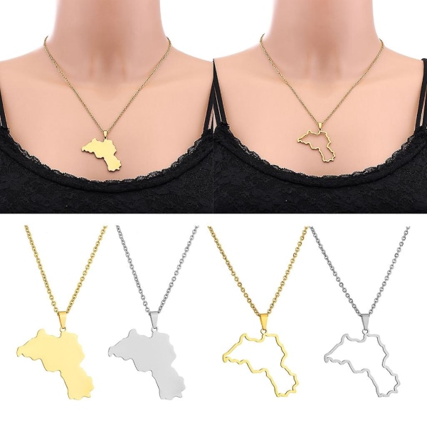 Stainless Steel Kurdistan Map Pendant Necklace Women Men Fashion Jewelry Gift  (FMY)