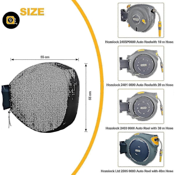 Slangeopruller Cover til Have Hozelock Slangerulle 2595 0000 Auto Reel, 420d Oxford Klud Materiale - Sort - q36/YY-Good