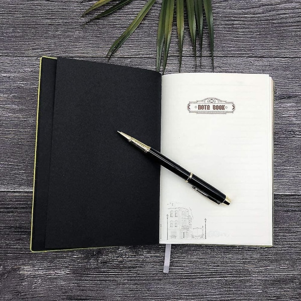Retro Notesbog Med Gylden Pen A5 Gammel Notesbog Dagbog Retro Notesblok Håndlavet