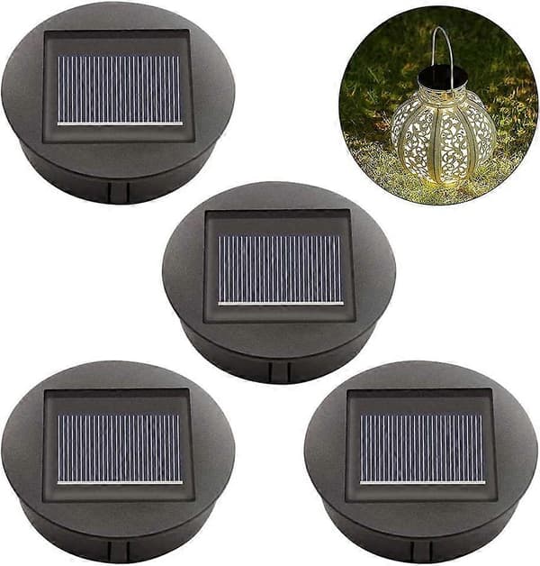 4-pakning solcelleerstatningslys med LED-pærer, solcelletaklampeerstatning, LED-solcellepanel Sha (FMY)