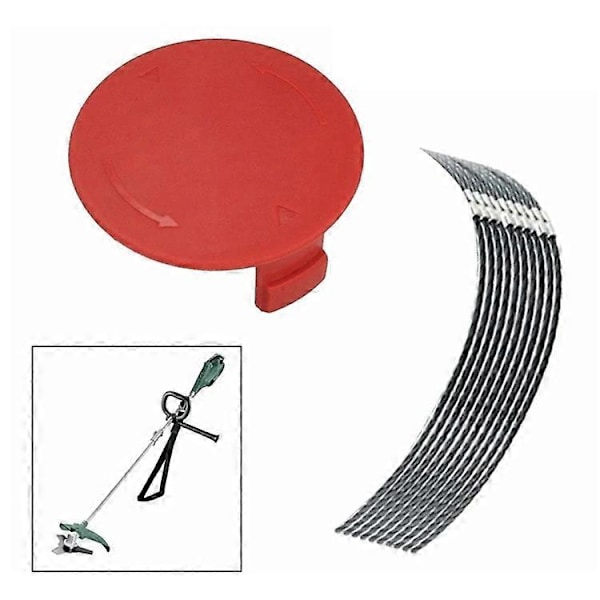 Kompatibel med Bosch AFS 23-37 Kantklipper 10 stk. Trimmertråd + 1 stk. Klippedeksel (FMY) MultiColor