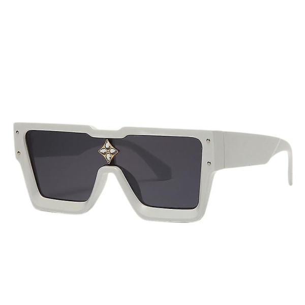Wekity Quare overdimensjonerte solbriller for kvinner Menn Flat Top Fashion Shades (FMY)