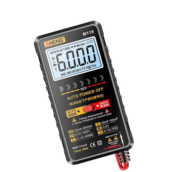 Digital Multimeter 6000 Count Universal Meter Elektrisk Tester Multitester AC/DC Voltmeter Amperemeter (FMY)