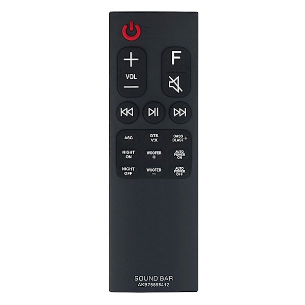 Akb75595412 Fjernkontroll Erstattet For Lg Soundbar Sk5 Sk5y Sl5y Sl6y Sn6y (FMY) Black