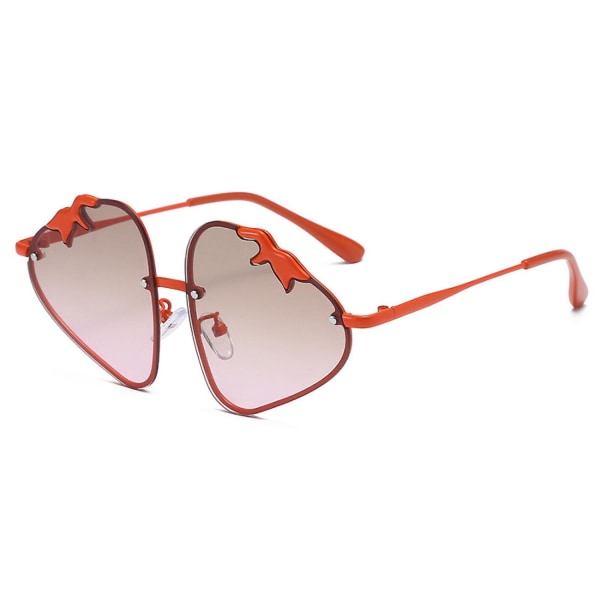 Barne tegneserie Jordbærformet jente Dekorative solbriller Mote polariserte solbriller --- lilla ramme grått ark (FMY)